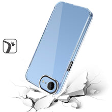 For iPhone 16e Case Clear Hybrid Phone Cover with Color Buttons + Tempered Glass