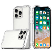 For iPhone 16 PRO MAX Case Shockproof Transparent Hybrid Cover + Tempered Glass