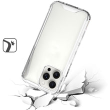 For iPhone 16 PRO MAX Case Shockproof Transparent Hybrid Cover + Tempered Glass