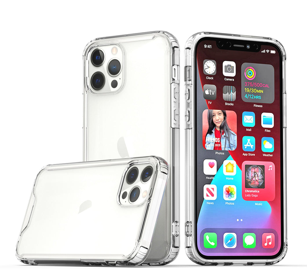 For iPhone 15 Case Shockproof Transparent Hybrid Phone Cover + 2 Tempered Glass