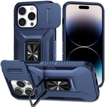 For iPhone 14 PRO MAX 6.7 in. Case Metal Stand Sliding Lens Cover Side Grip