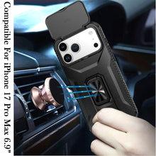 For iPhone 17 Pro Max Case Full Coverage Metal Stand Lens Cover + Tempered Glass