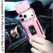 For iPhone 17 Pro Max Case Full Coverage Metal Stand Lens Cover + Tempered Glass