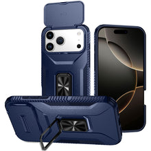 For iPhone 17 PRO Case Full Coverage Metal Stand and Lens Cover + Tempered Glass