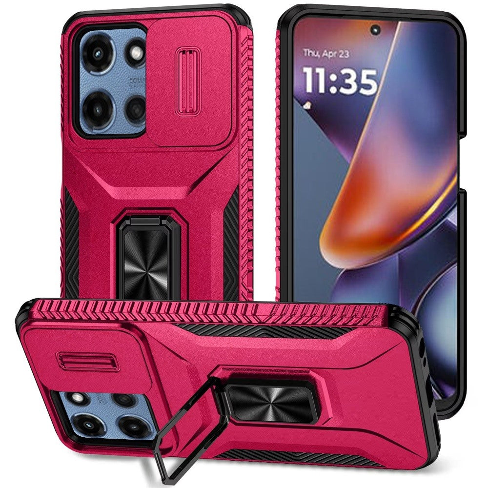 For Moto G 2025 Case Rugged Complete Protection Magnetic Stand + Tempered Glass