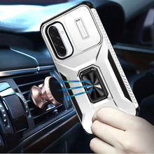 For Samsung A17 5G Case Full Coverage Metal Stand Lens Cover + Tempered Glass