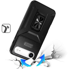 For iPhone Air Case Full Coverage Metal Stand and Lens Cover + Tempered Glass