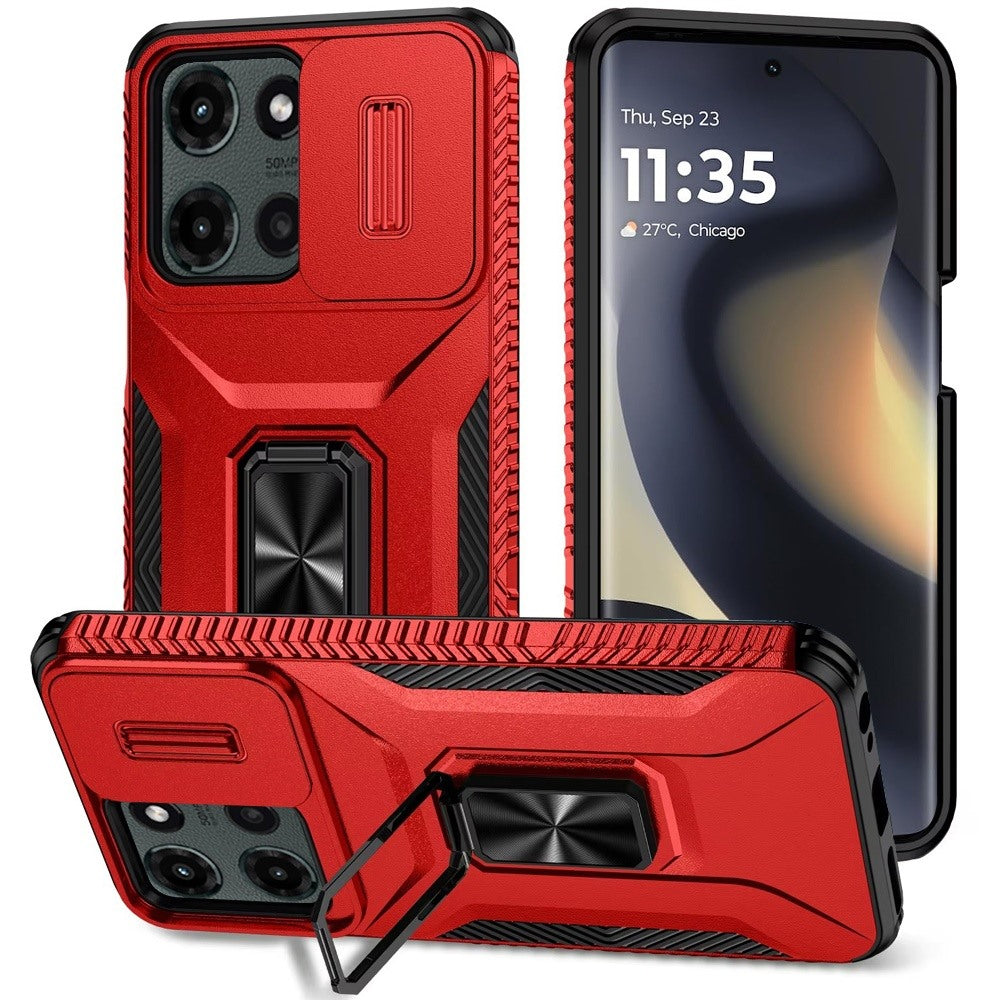 For Motorola Edge 2025 Case Complete Protection Magnetic Stand with Lens Cover