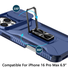 For iPhone 16 PRO MAX Case Complete Protection Magnetic Stand + Tempered Glass