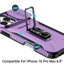 For iPhone 16 PRO MAX Case Complete Protection Magnetic Stand + Tempered Glass