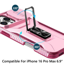 For iPhone 16 PRO MAX Case Complete Protection Magnetic Stand + Tempered Glass