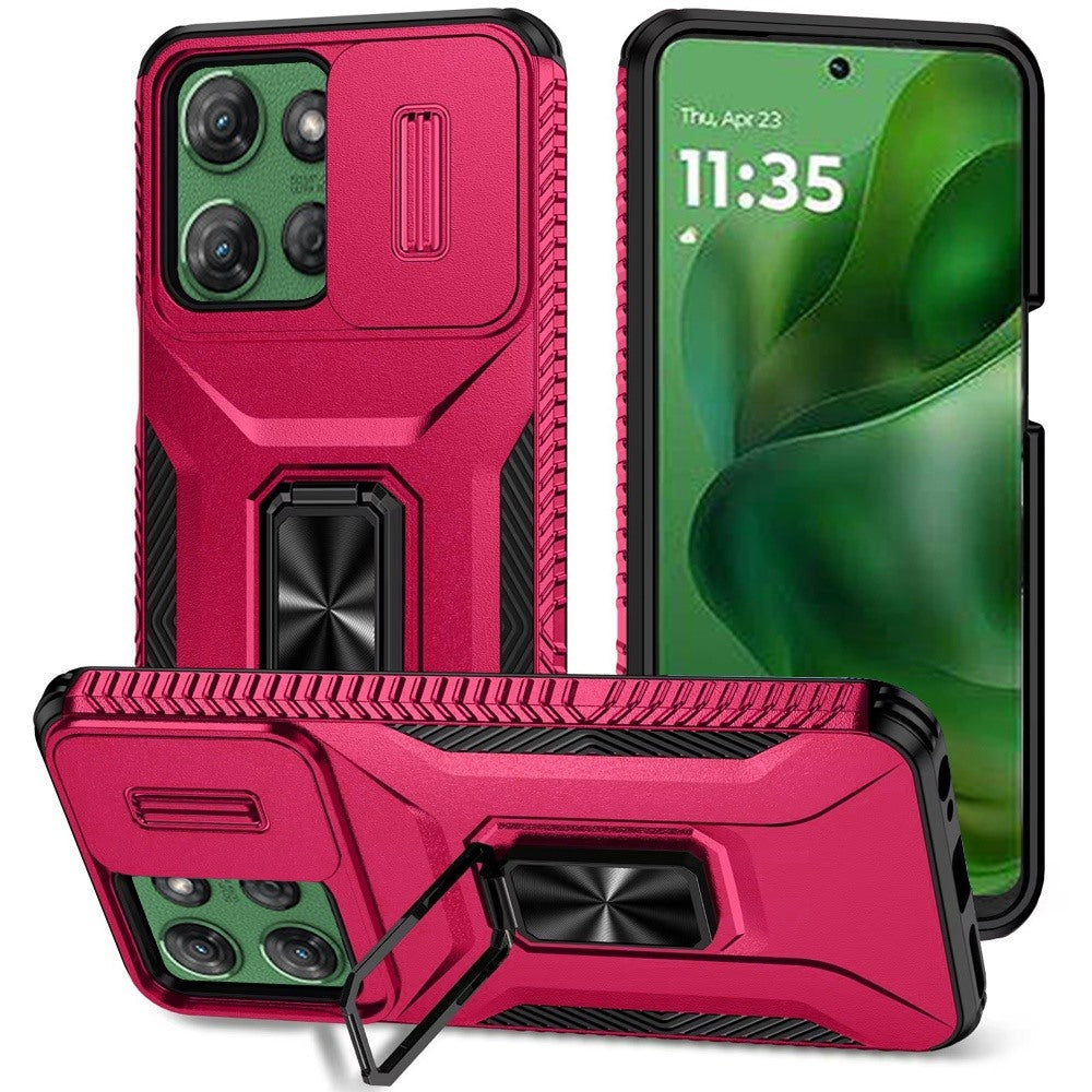 For Moto G Power 2025 Case Complete Protection Cover with Stand + Tempered Glass