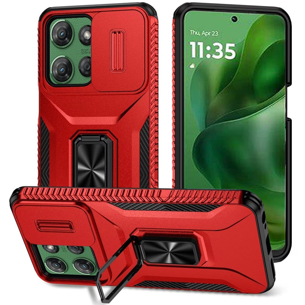 For Moto G Power 2025 Case Complete Protection Cover with Stand + Tempered Glass