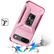 For Google Pixel 9a Case Full Coverage Metal Stand Lens Cover + Tempered Glass