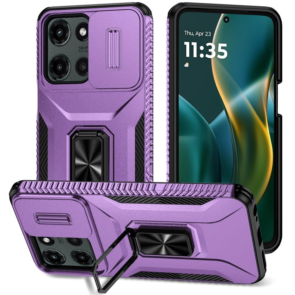 For Moto G Stylus 2025 Case Complete Protection Cover w/ Stand + Tempered Glass