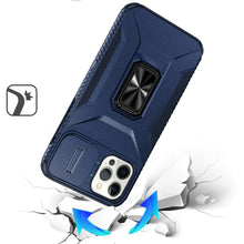 For iPhone 12 Pro Max Case Full Coverage Metal Stand Lens Cover + Tempered Glass