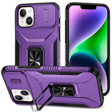 For iPhone 13/14 Case Complete Rugged Protection Magnetic Stand + Tempered Glass