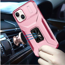 For iPhone 13/14 Case Complete Rugged Protection Magnetic Stand + Tempered Glass