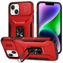 For iPhone 13/14 Case Complete Rugged Protection Magnetic Stand + Tempered Glass