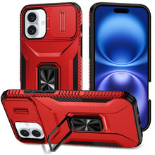 For iPhone 17 Case Full Coverage Metal Stand and Lens Cover + Tempered Glass