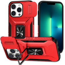 For iPhone 13 Pro Max 6.7 inch Case Metal Ring Stand Sliding Camera Lens Cover