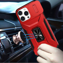 For iPhone 13 Pro Max 6.7 inch Case Metal Ring Stand Sliding Camera Lens Cover