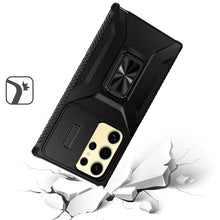 For Samsung S23 Ultra Case Rugged Side Grip Metal Stand and Sliding Lens Cover