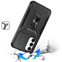 For Samsung S25 FE Case Full Coverage Metal Stand Lens Cover + Tempered Glass