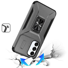 For Samsung S25 FE Case Full Coverage Metal Stand Lens Cover + Tempered Glass