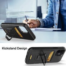 For iPhone 14 PRO Case Card Holder with Magnetic Ring Stand Hybrid Phone Cover