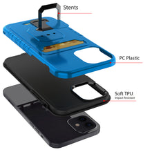 For iPhone 14 PRO Case Card Holder with Magnetic Ring Stand Hybrid Phone Cover