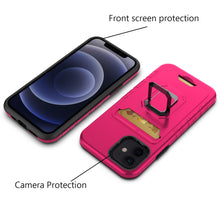 For iPhone 14 PRO Case Card Holder with Magnetic Ring Stand Hybrid Phone Cover