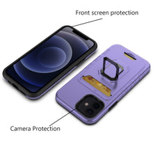 For iPhone 14 PRO Case Card Holder with Magnetic Ring Stand Hybrid Phone Cover