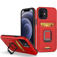 For iPhone 13 PRO Case Card Holder with Magnetic Ring Stand Hybrid Phone Cover