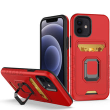 For iPhone 14 PRO Case Card Holder with Magnetic Ring Stand Hybrid Phone Cover