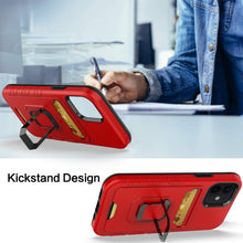 For iPhone 13 PRO Case Card Holder with Magnetic Ring Stand Hybrid Phone Cover