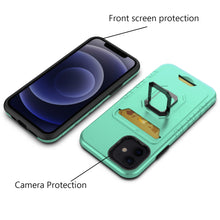 For iPhone 14 PRO Case Card Holder with Magnetic Ring Stand Hybrid Phone Cover