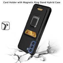 For Samsung Galaxy S22 Ultra Card Holder with Magnetic Ring Stand Hybrid Case