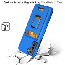 For Samsung Galaxy S22 Card Holder with Magnetic Ring Stand Hybrid Case Cover