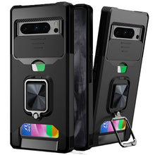 For Google Pixel 8 PRO 5G Case Card Holder Magnetic Ringstand Sliding Lens Cover