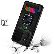 For Samsung A36 Case Multi-Use Card Slot Ring Stand Cover + Tempered Glass