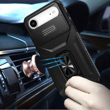 For iPhone Air Case Multi-Use Card Holder Stand with Lens Cover + Tempered Glass