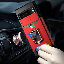 For Google Pixel 7 (Dual Camera) Case Multi-Use Card Magnetic Ring Stand Cover