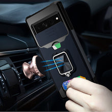 For Google Pixel 7 PRO (Triple Camera) Case Multi-Use Card Magnetic Ring Stand