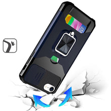 For iPhone 16e Case Multi-Use Card Magnetic Ring Stand Cover + Tempered Glass