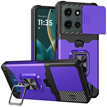 For Moto G Stylus 2025 Case Multi-Use Magnetic Ring Stand Cover + Tempered Glass