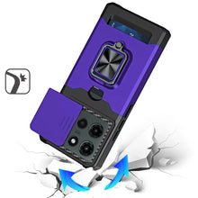 For Moto G Stylus 2025 Case Multi-Use Magnetic Ring Stand Cover + Tempered Glass