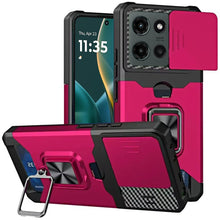 For Moto G Stylus 2025 Case Multi-Use Magnetic Ring Stand Cover + Tempered Glass