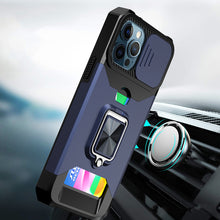 For iPhone 13 Pro Max Case Card Holder Magnetic Ring Stand Lens Protection Cover