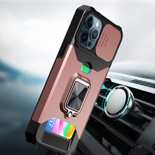 For Apple iPhone 11 Multi-Use Card Magnetic Ring Stand Camera Protection Case